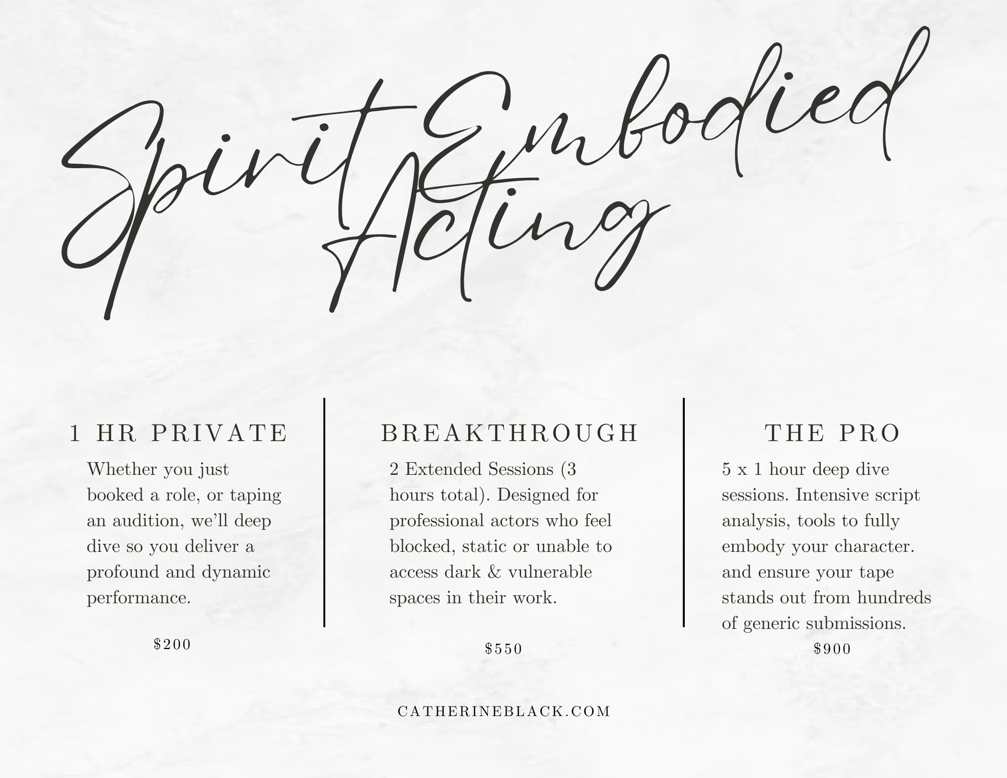 Catherine Black acting coach - Spirit Embodied Acting ©️Catherine Black 2026